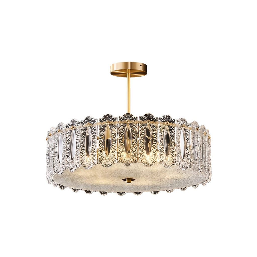 Margaux Copper Glass Semi-Flush Mount (16"–24") - LivingLX