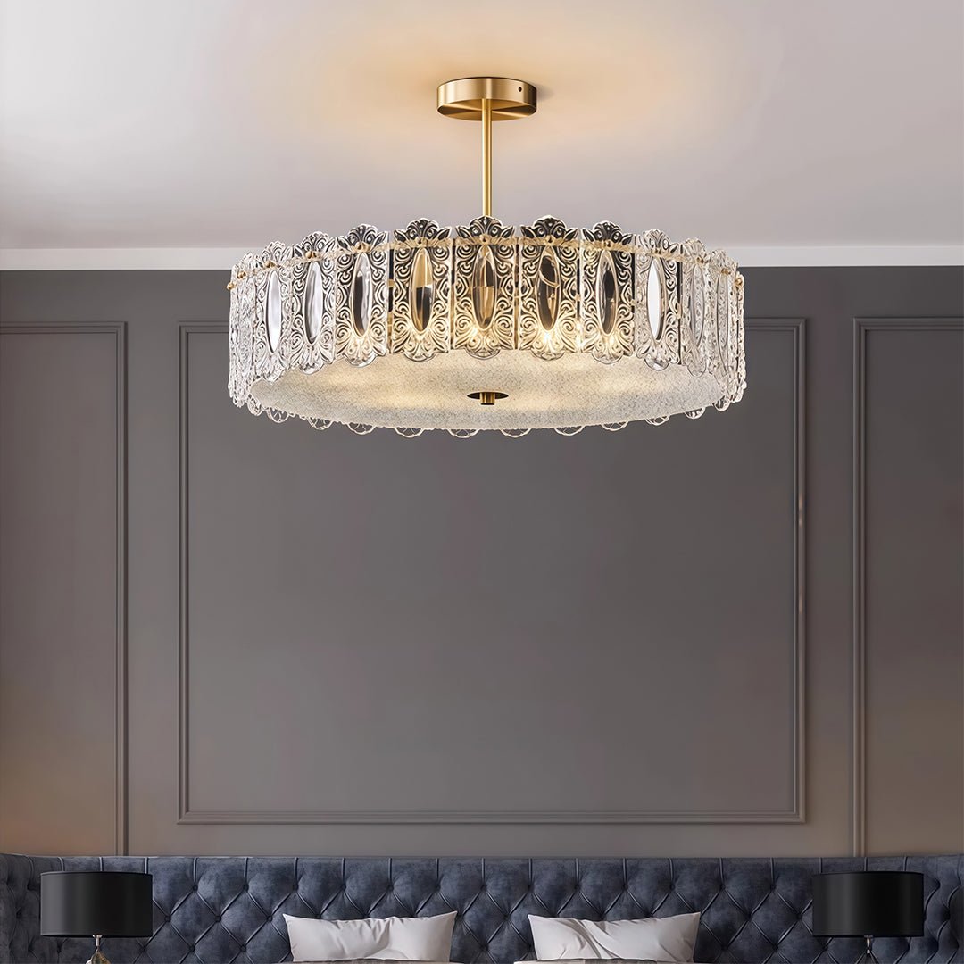 Margaux Copper Glass Semi-Flush Mount (16"–24") - LivingLX
