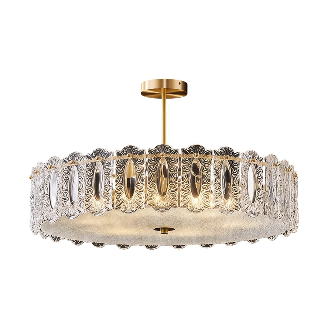 Margaux Copper Glass Semi-Flush Mount (16"–24") - LivingLX