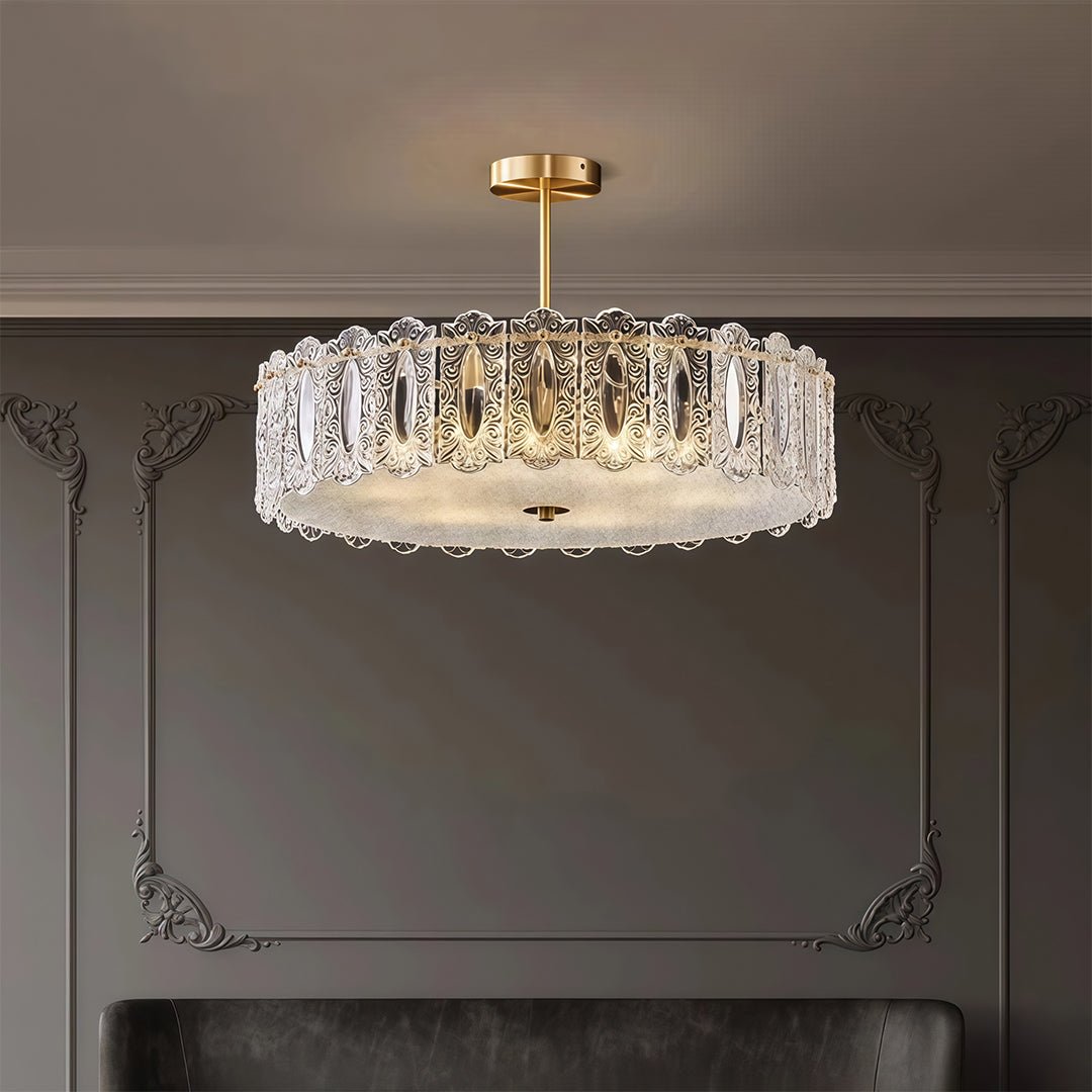 Margaux Copper Glass Semi-Flush Mount (16"–24") - LivingLX