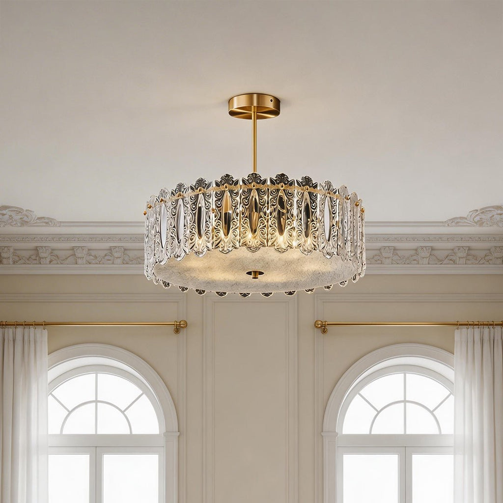 Margaux Copper Glass Semi-Flush Mount (16"–24") - LivingLX