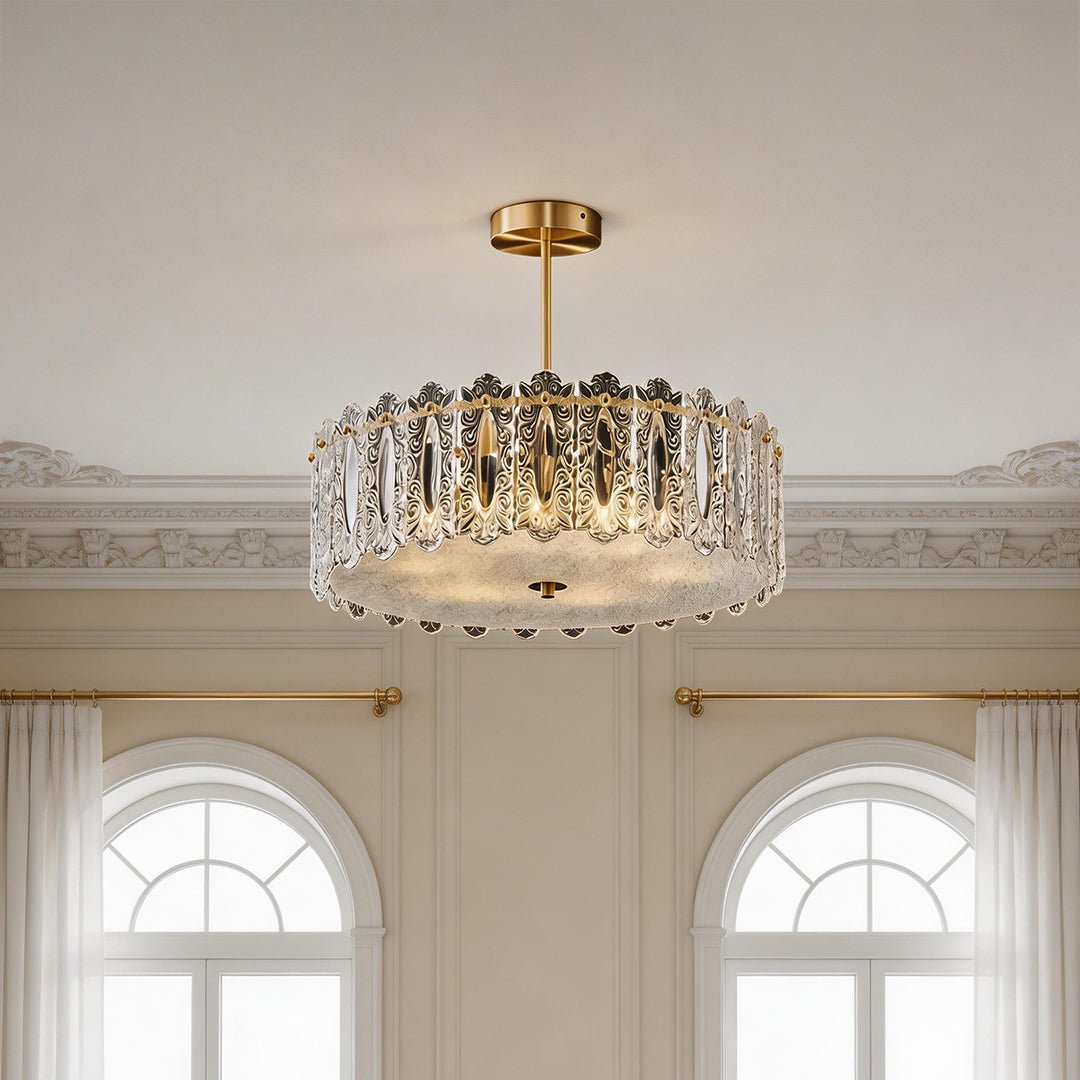 Margaux Copper Glass Semi-Flush Mount (16"–24") - LivingLX