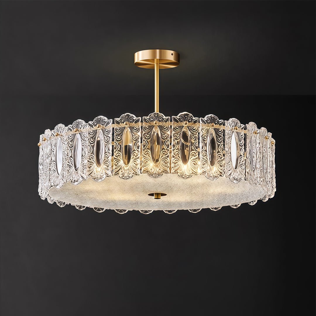 Margaux Copper Glass Semi-Flush Mount (16"–24") - LivingLX