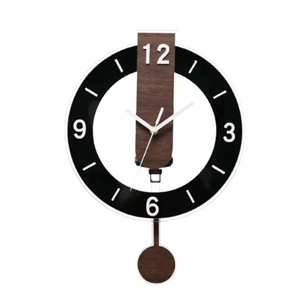 Minimalist Pendulum Wall Clock | Modern Acrylic & Wood Design - LivingLX
