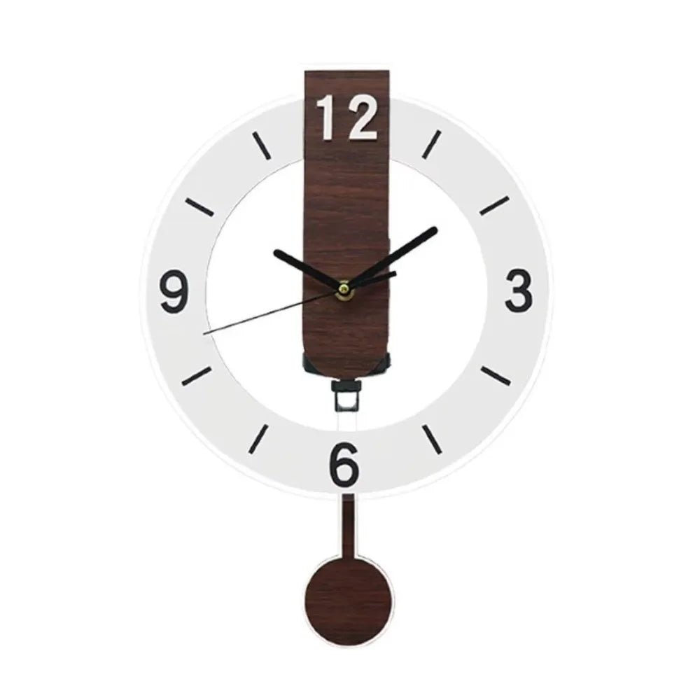 Minimalist Pendulum Wall Clock | Modern Acrylic & Wood Design - LivingLX