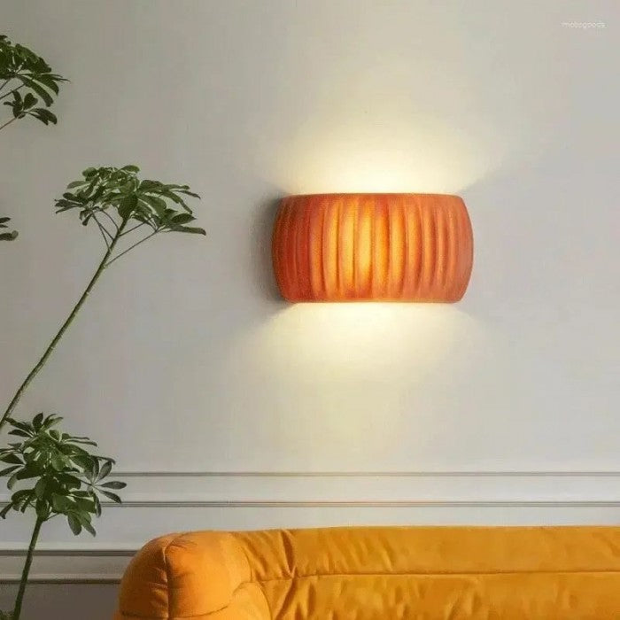 RibbedGlow Ribbed Resin Wall Sconce