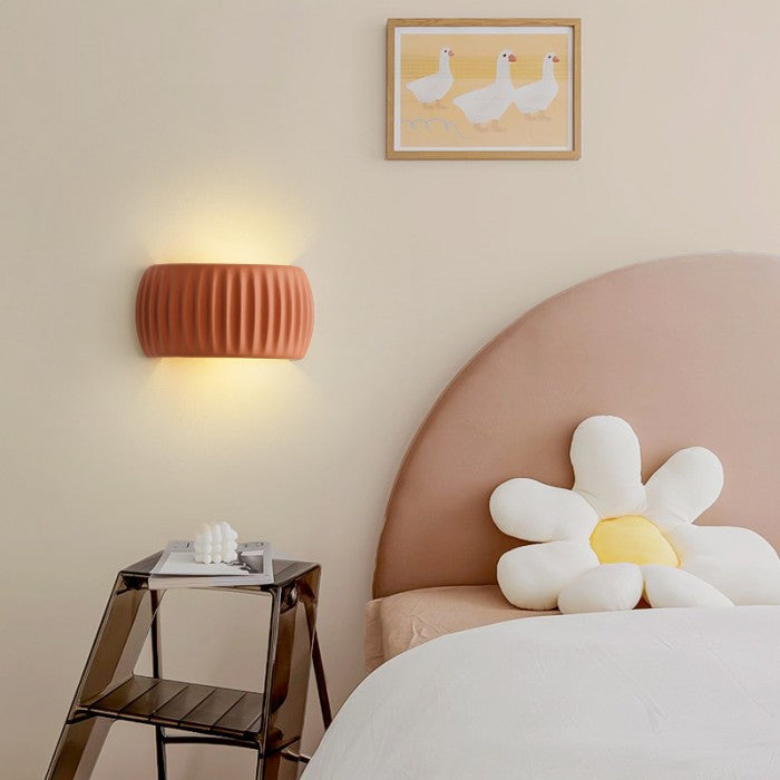 RibbedGlow Ribbed Resin Wall Sconce