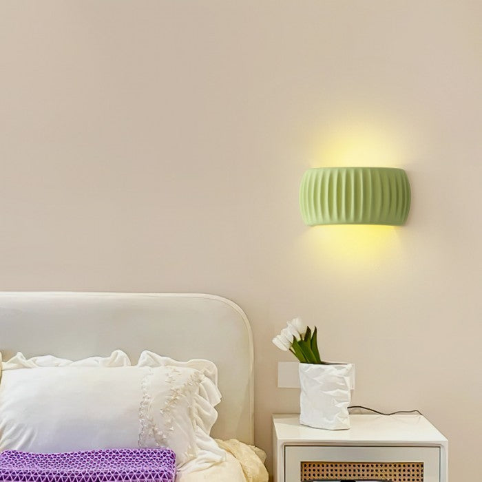 RibbedGlow Ribbed Resin Wall Sconce
