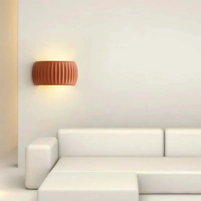 RibbedGlow Ribbed Resin Wall Sconce