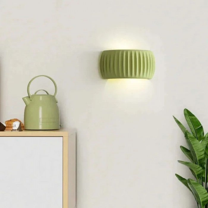 RibbedGlow Ribbed Resin Wall Sconce