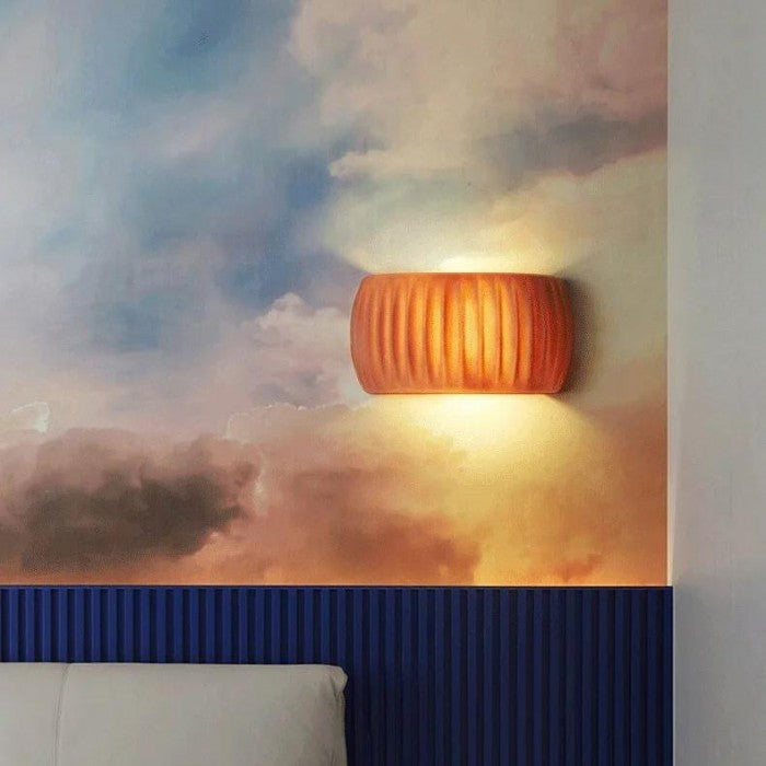 RibbedGlow Ribbed Resin Wall Sconce