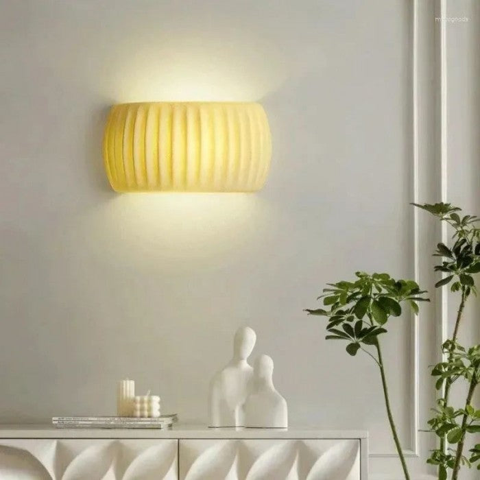 RibbedGlow Ribbed Resin Wall Sconce