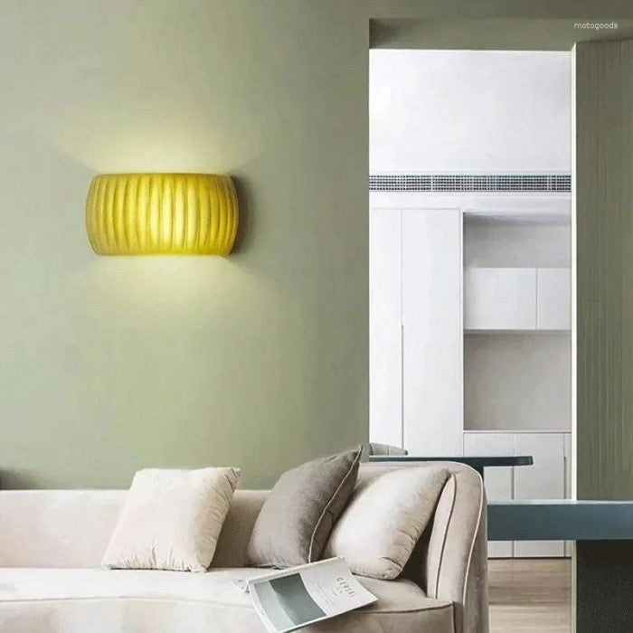 RibbedGlow Ribbed Resin Wall Sconce