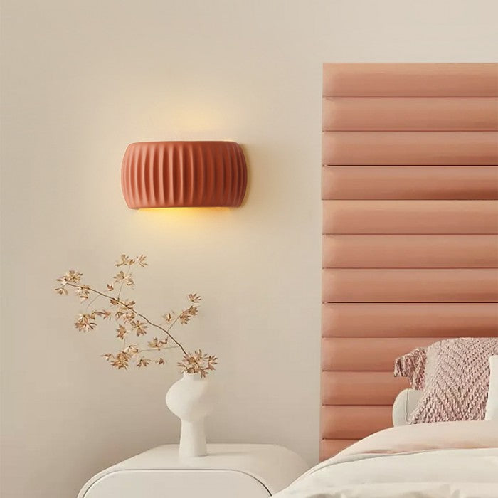 RibbedGlow Ribbed Resin Wall Sconce