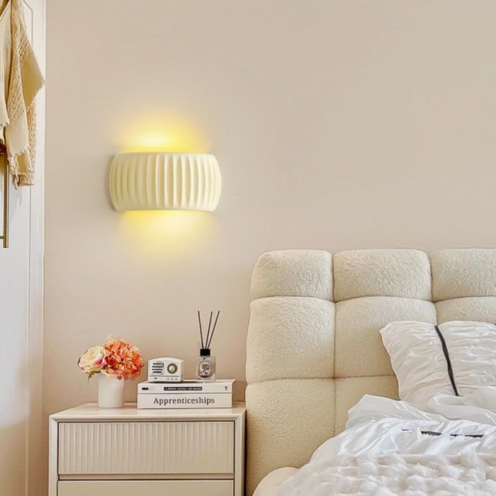 RibbedGlow Ribbed Resin Wall Sconce