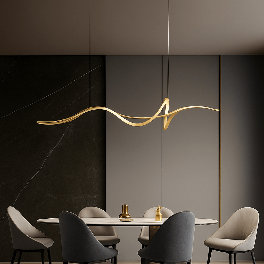 Modern LED Chandelier Pendant Light | Dimmable Dining Room & Living Room Ceiling Light with Remote - LivingLX