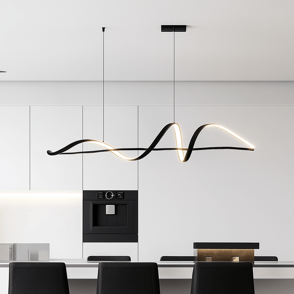 Modern LED Chandelier Pendant Light | Dimmable Dining Room & Living Room Ceiling Light with Remote - LivingLX