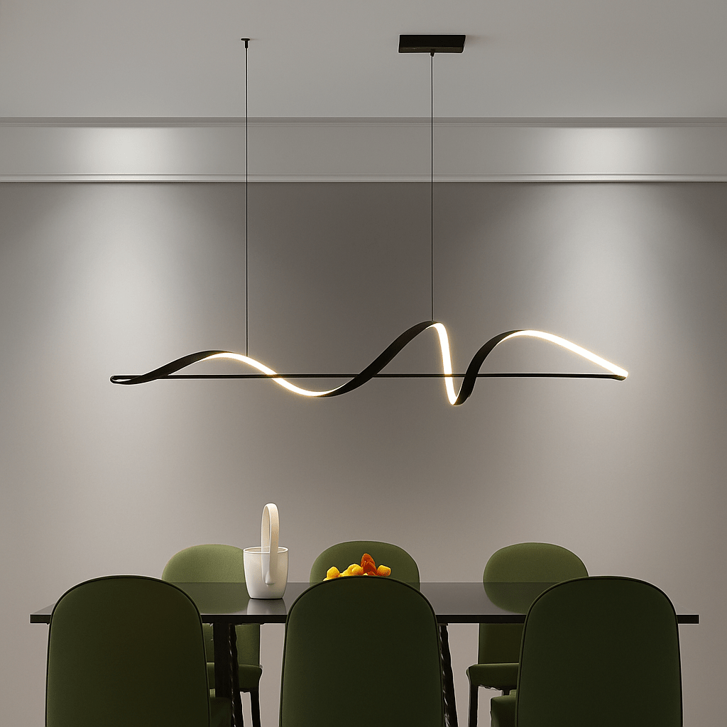 Modern LED Chandelier Pendant Light | Dimmable Dining Room & Living Room Ceiling Light with Remote - LivingLX