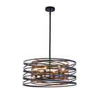 Black Drum Iron Cage Pendant Light - view 3