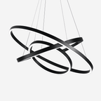 Modern Ring Chandelier | Interlocking Circles LED Pendant Light, Dimmable with Remote - LivingLX