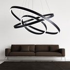 Modern Ring Chandelier | Interlocking Circles LED Pendant Light, Dimmable with Remote - LivingLX