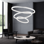 Modern Ring Chandelier | Interlocking Circles LED Pendant Light, Dimmable with Remote - LivingLX