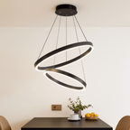 Modern Ring Chandelier | Interlocking Circles LED Pendant Light, Dimmable with Remote - LivingLX