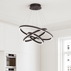 Modern Ring Chandelier | Interlocking Circles LED Pendant Light, Dimmable with Remote - LivingLX