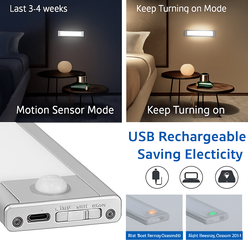 Motion Sensor LED Closet Light | Rechargeable Wireless Magnetic Under-Cabinet Light Bar - LivingLX