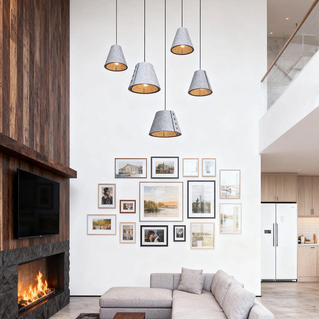 Indigo Felt Acoustic Pendant (13"–21")