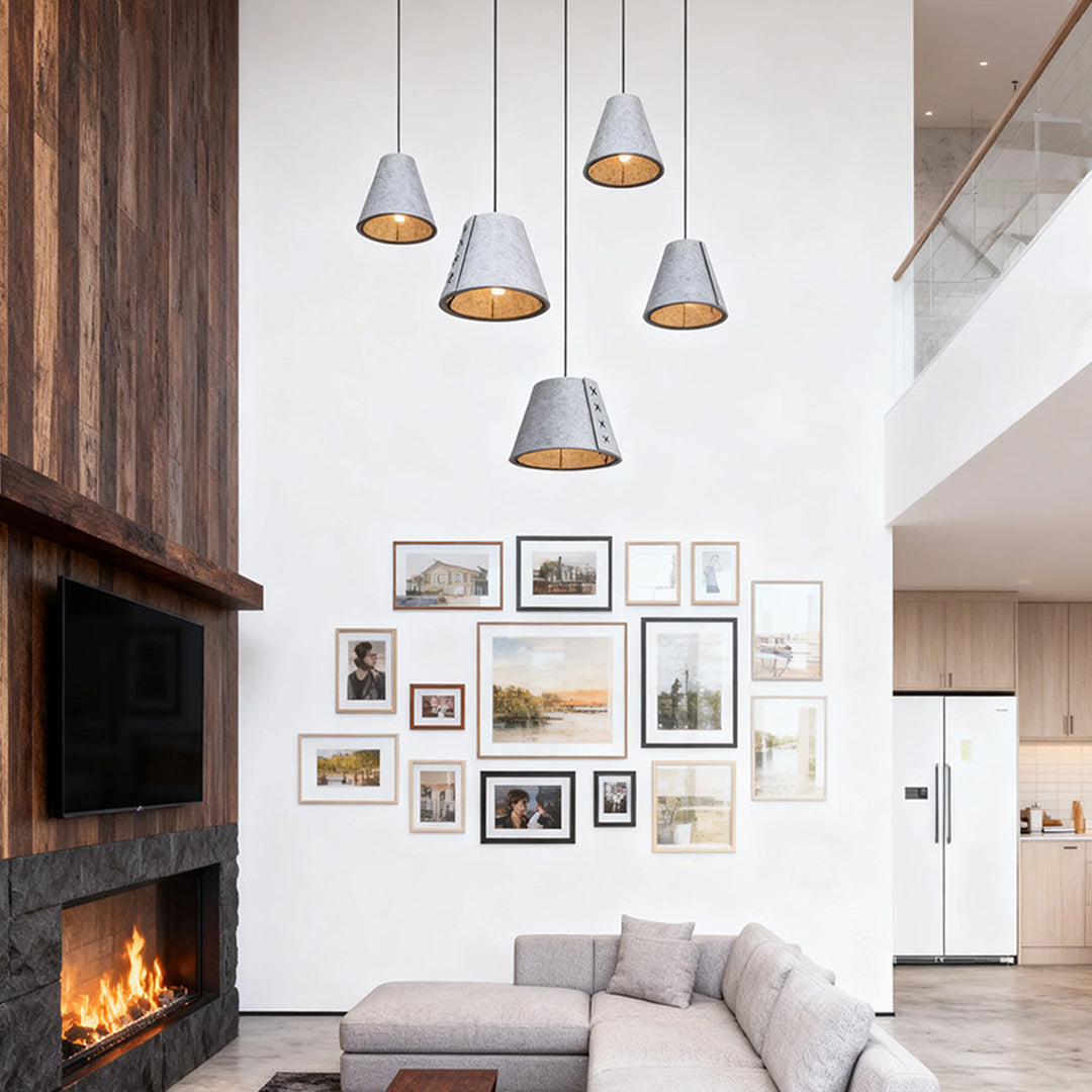 Indigo Felt Acoustic Pendant (13"–21")