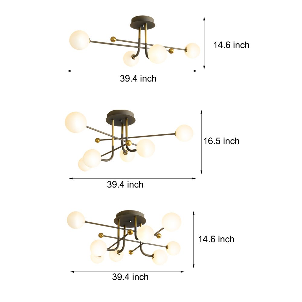 Nebula Sputnik Globe Semi-Flush Mount (39") - LivingLX