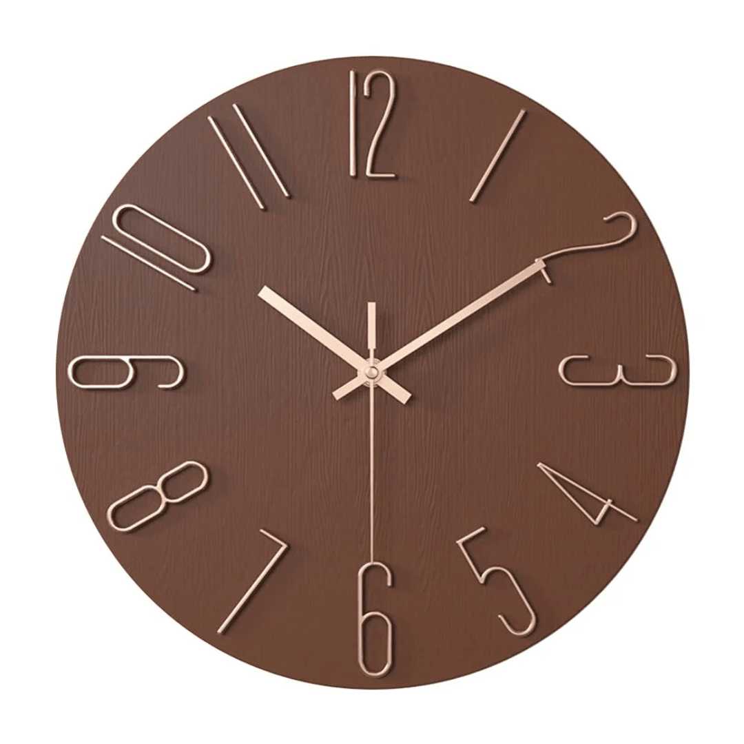 Noble Modern Wall Clock | Minimalist Gold Design - LivingLX