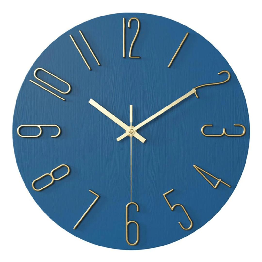 Noble Modern Wall Clock | Minimalist Gold Design - LivingLX