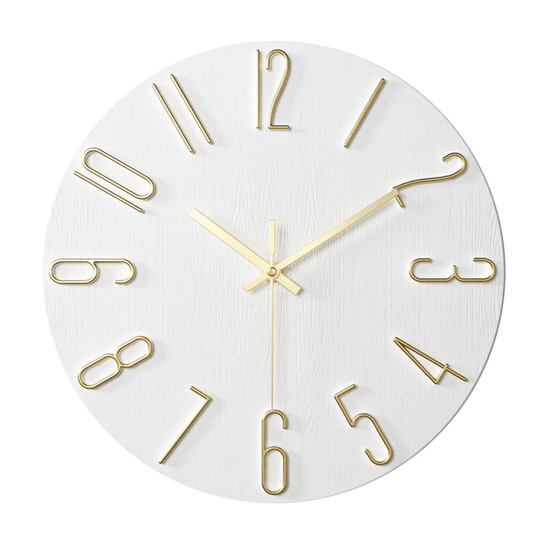 Noble Modern Wall Clock | Minimalist Gold Design - LivingLX
