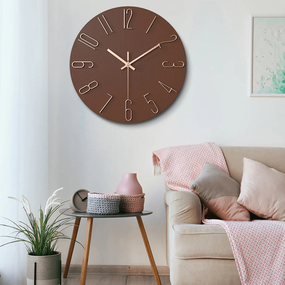 Noble Modern Wall Clock | Minimalist Gold Design - LivingLX