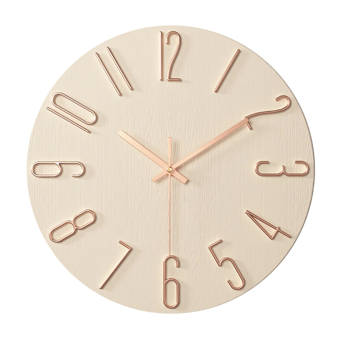 Noble Modern Wall Clock | Minimalist Gold Design - LivingLX