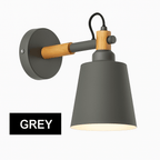 Nordic Wood & Metal LED Wall Sconce | Modern Bedside Wall Light - LivingLX