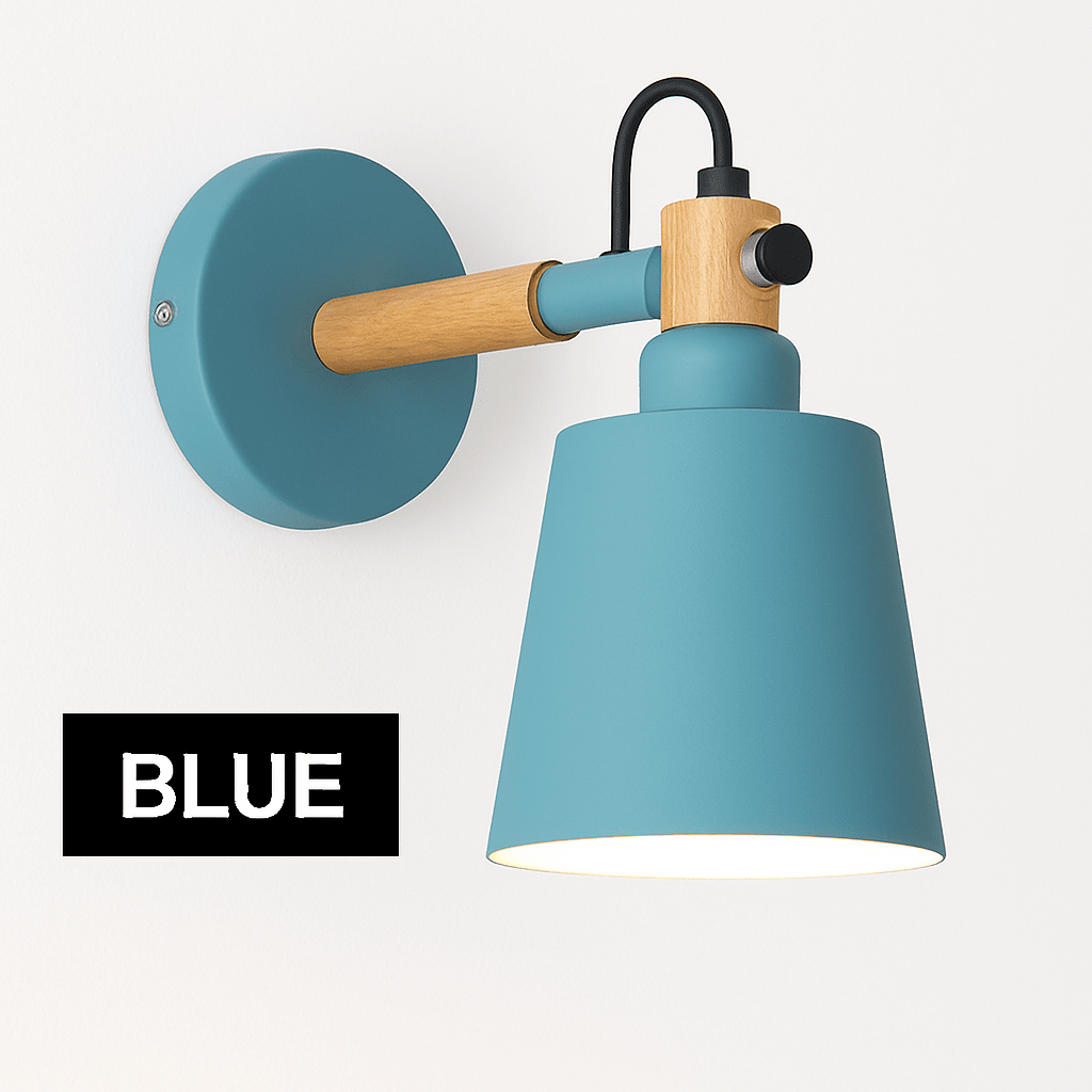Nordic Wood & Metal LED Wall Sconce | Modern Bedside Wall Light - LivingLX
