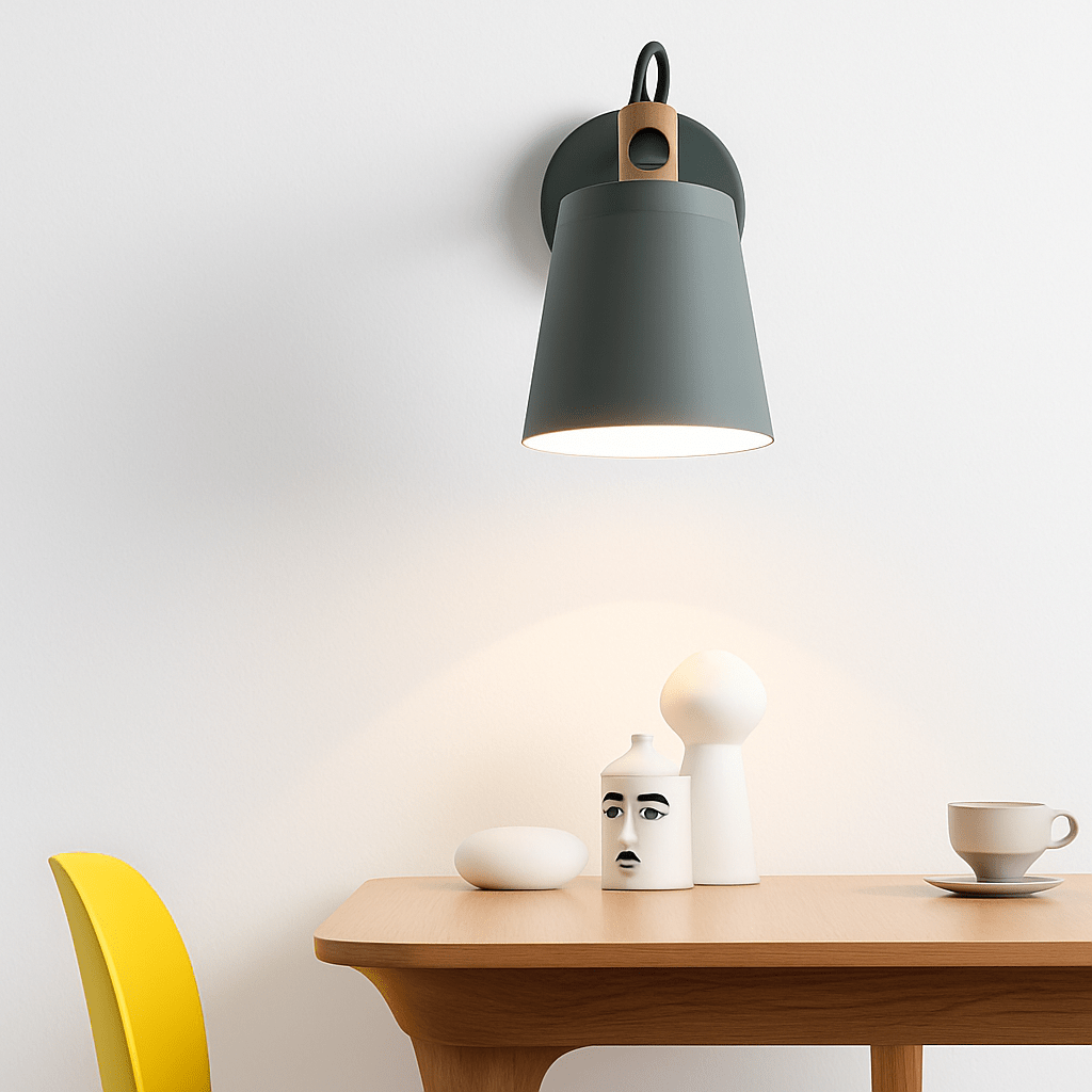 Nordic Wood & Metal LED Wall Sconce | Modern Bedside Wall Light - LivingLX