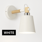 Nordic Wood & Metal LED Wall Sconce | Modern Bedside Wall Light - LivingLX