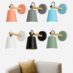 Nordic Wood & Metal LED Wall Sconce | Modern Bedside Wall Light - LivingLX