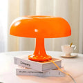 Orange Dome Table Lamp – Retro Bauhaus Style, Warm LED Light - LivingLX