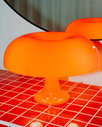 Orange Dome Table Lamp – Retro Bauhaus Style, Warm LED Light - LivingLX