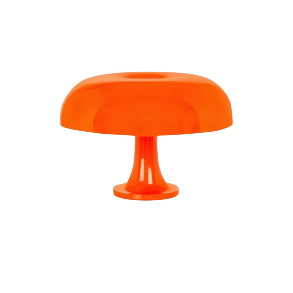 Orange Dome Table Lamp – Retro Bauhaus Style, Warm LED Light - LivingLX