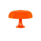Orange Dome Table Lamp – Retro Bauhaus Style, Warm LED Light - LivingLX