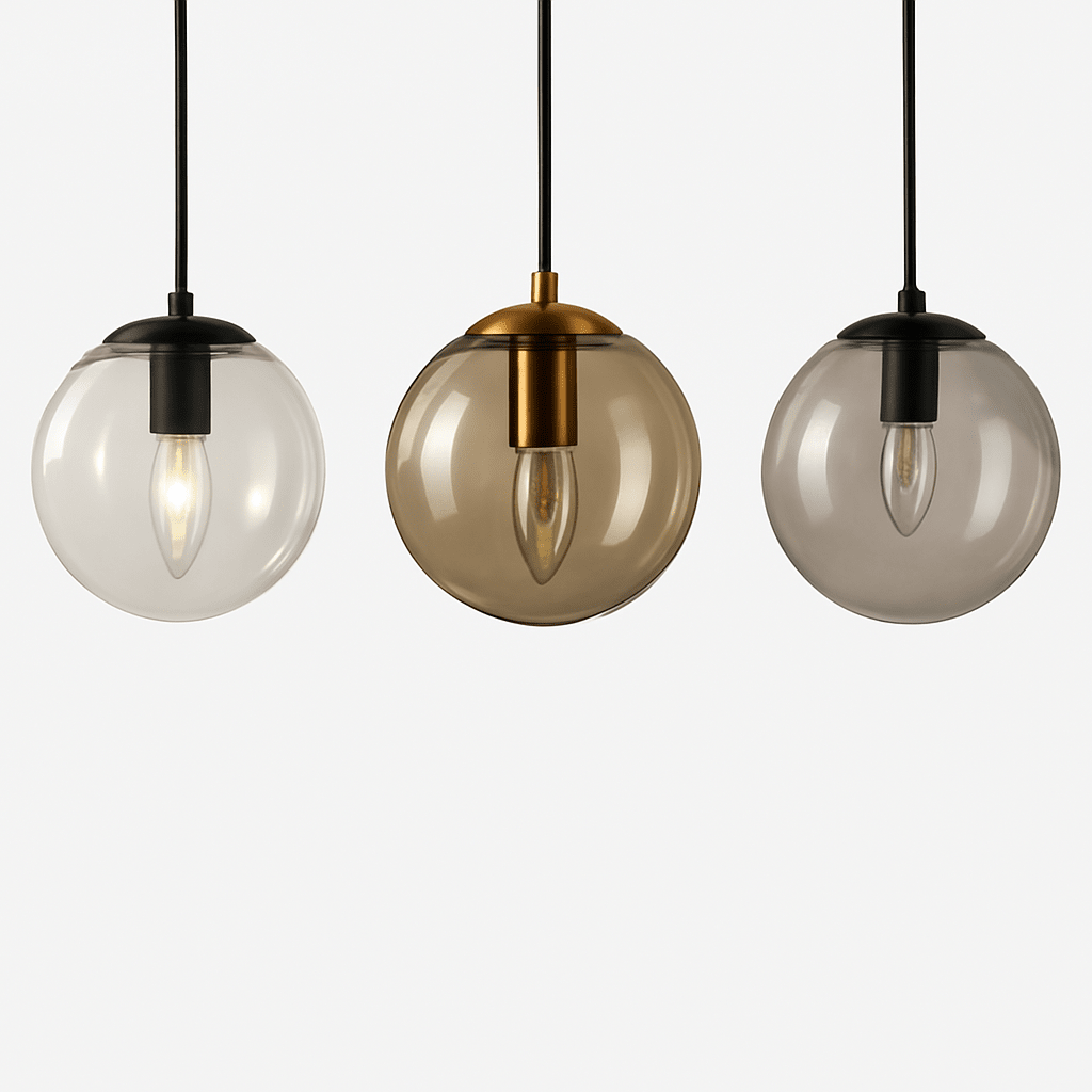 Orb Hanging Glass Globe Wall Sconce | Gold or Black Arm - LivingLX