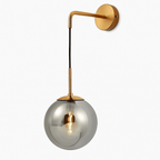 Orb Hanging Glass Globe Wall Sconce | Gold or Black Arm - LivingLX
