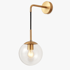 Orb Hanging Glass Globe Wall Sconce | Gold or Black Arm - LivingLX
