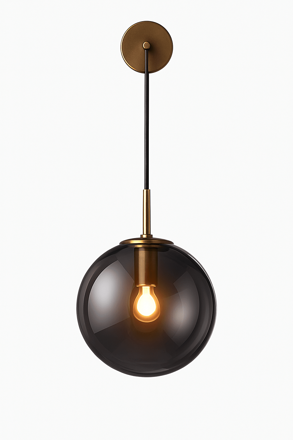 Orb Hanging Glass Globe Wall Sconce | Gold or Black Arm - LivingLX